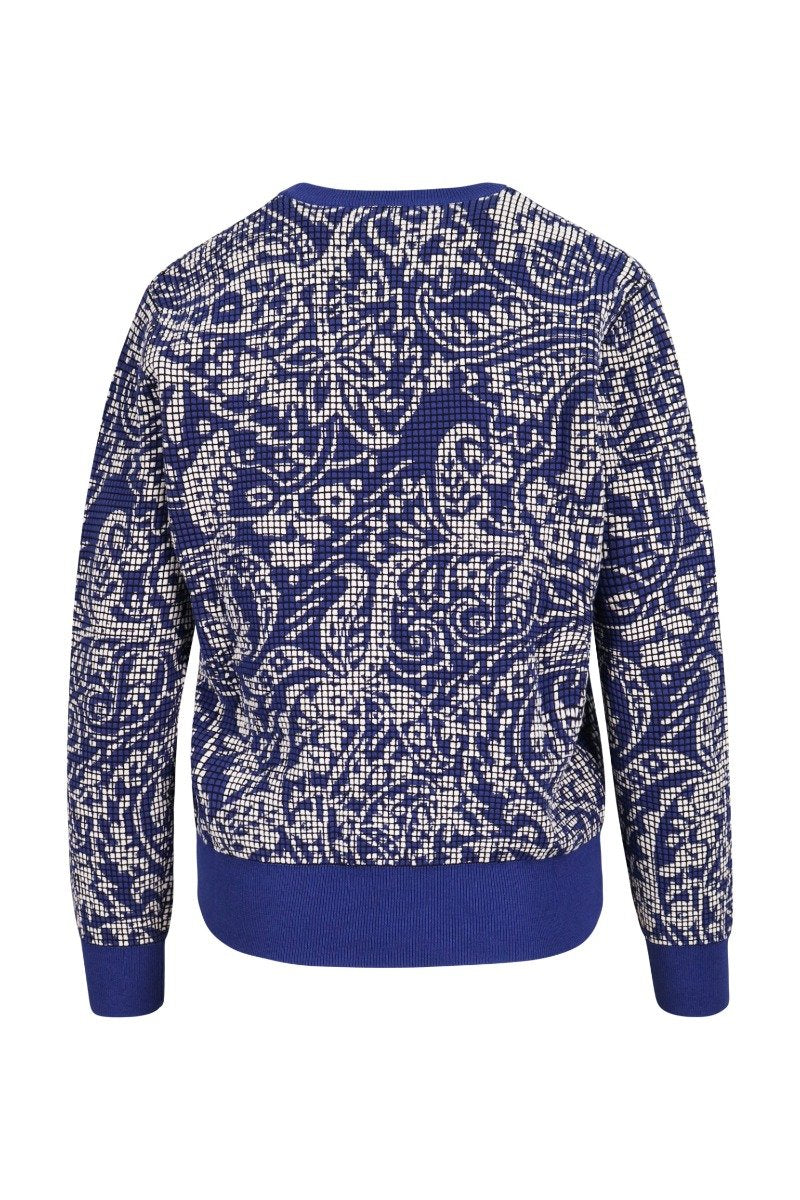 Paisley Jumper Women Fashion Kenzo Paris Cotton-Blend Long-Sleeve Pattern Stylish Designer