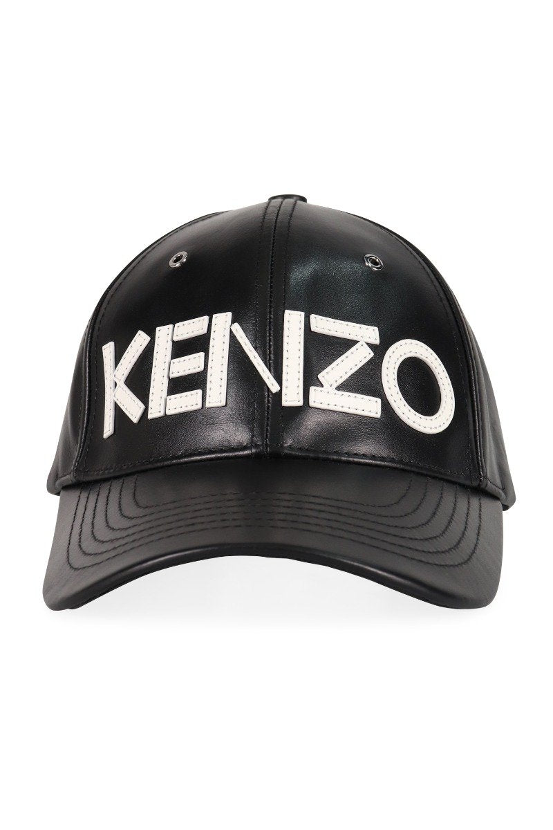 Kenzo Logo Cap Leather fashion big wording