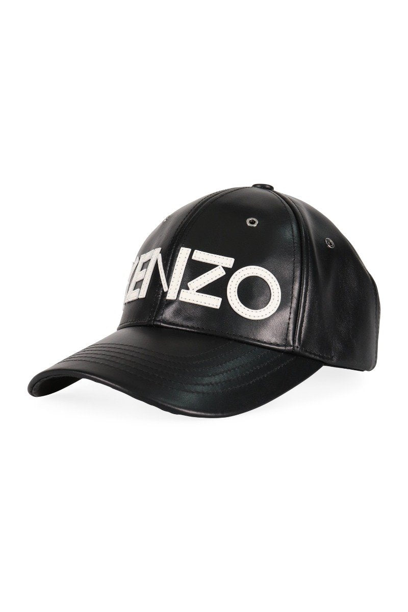 Kenzo Logo Cap Leather fashion big wording