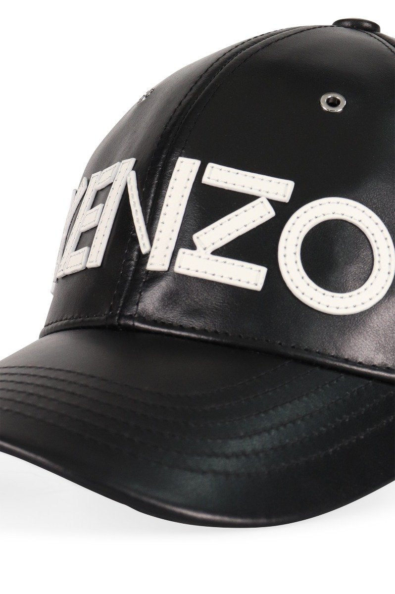 Kenzo Logo Cap Leather fashion big wording