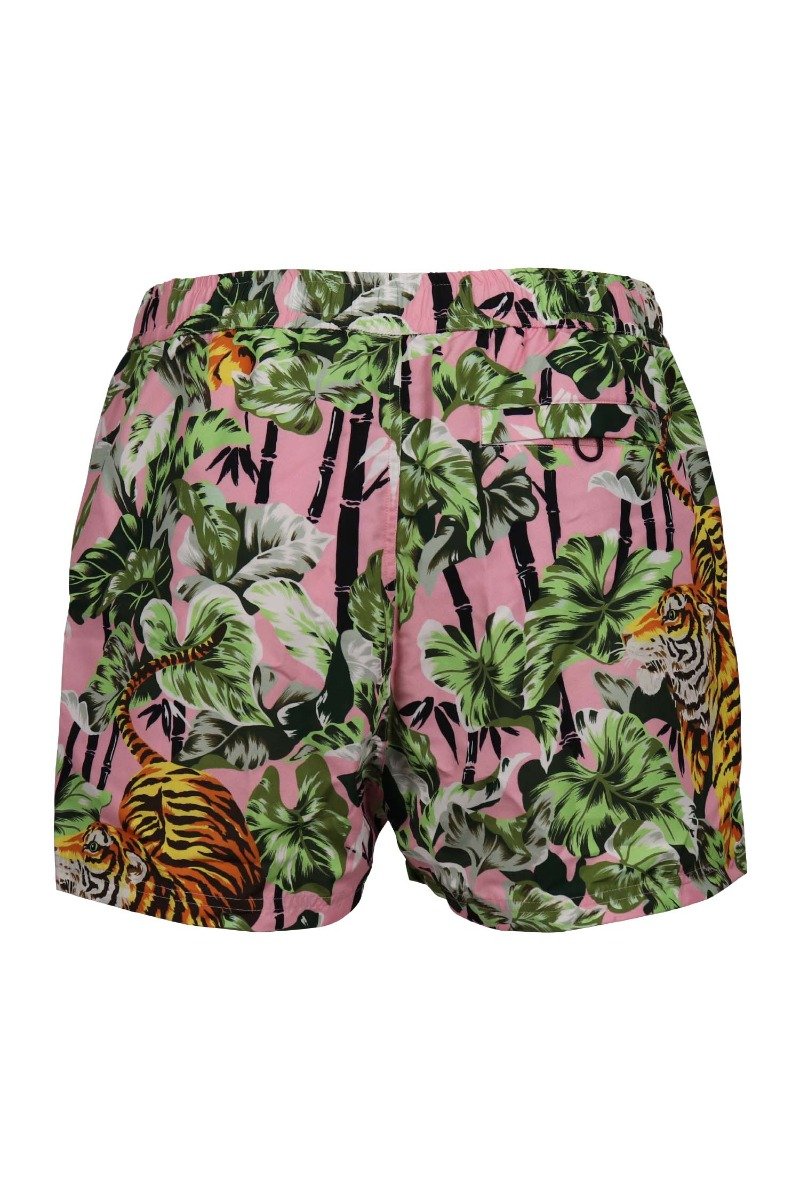 Bamboo Tiger Surf Short Polyster Casual Shorts Floral Prints Pattern Tiger