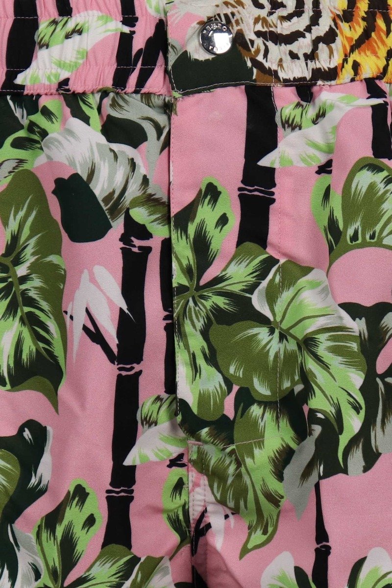 Bamboo Tiger Surf Short Polyster Casual Shorts Floral Prints Pattern Tiger
