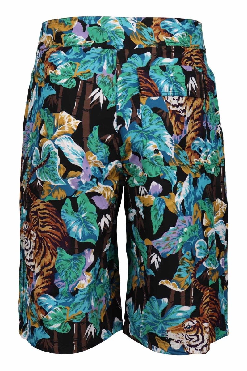 Bamboo Tiger Surf Short Floral Prints Pattern Adjustable Polyster Fashion 