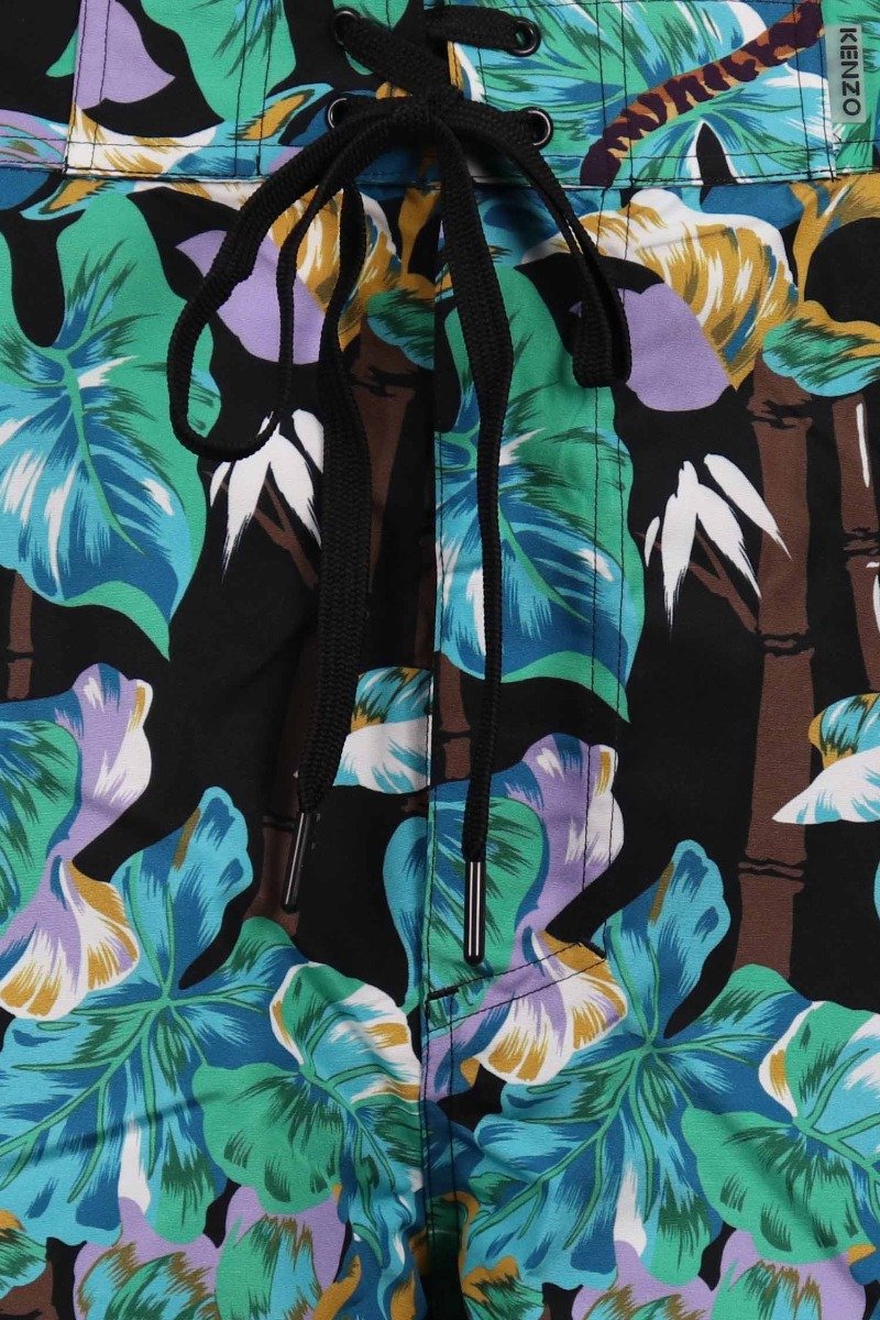 Bamboo Tiger Surf Short Floral Prints Pattern Adjustable Polyster Fashion 