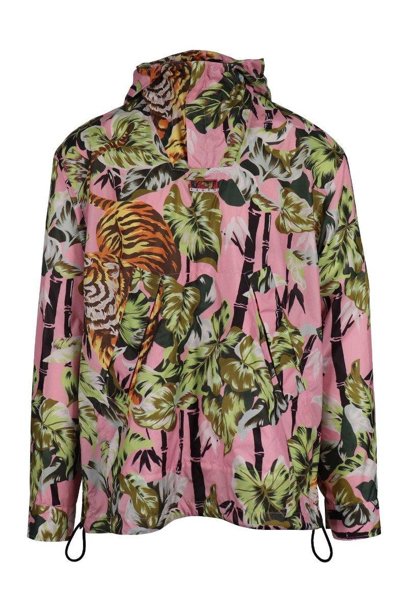 Bamboo Tiger Jacket Hooded Jacket Prints Pattern Long Sleeves Tiger Bamboo Designer