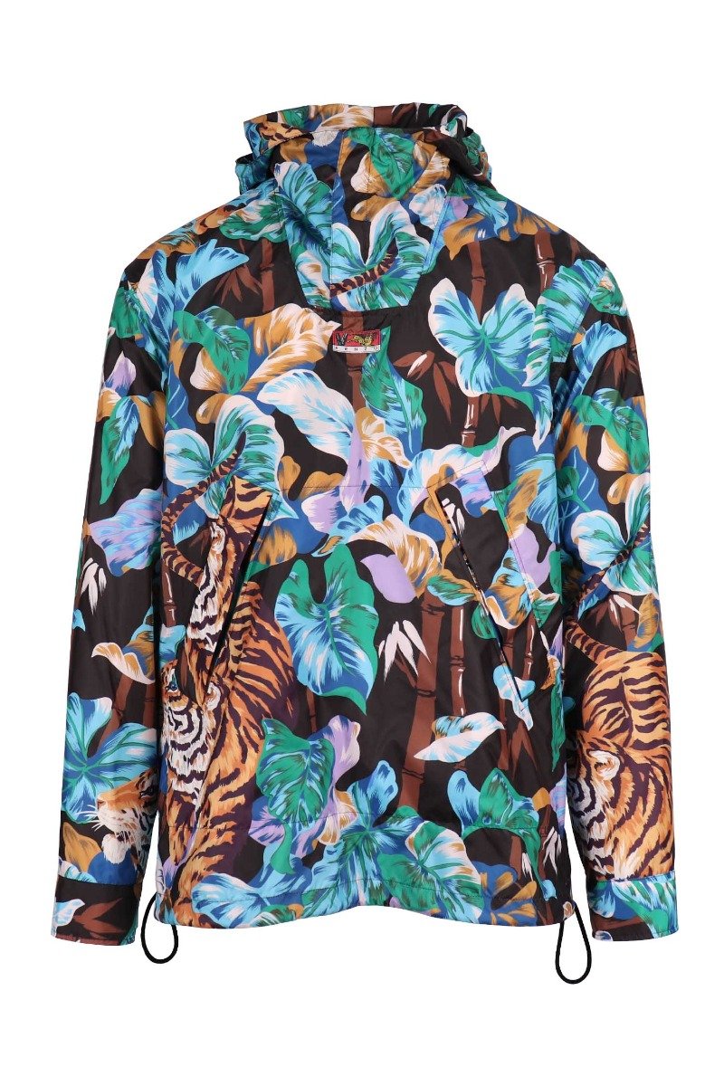 Bamboo Tiger Jacket Hooded Jacket Prints Pattern Long Sleeves Tiger Bamboo Designer
