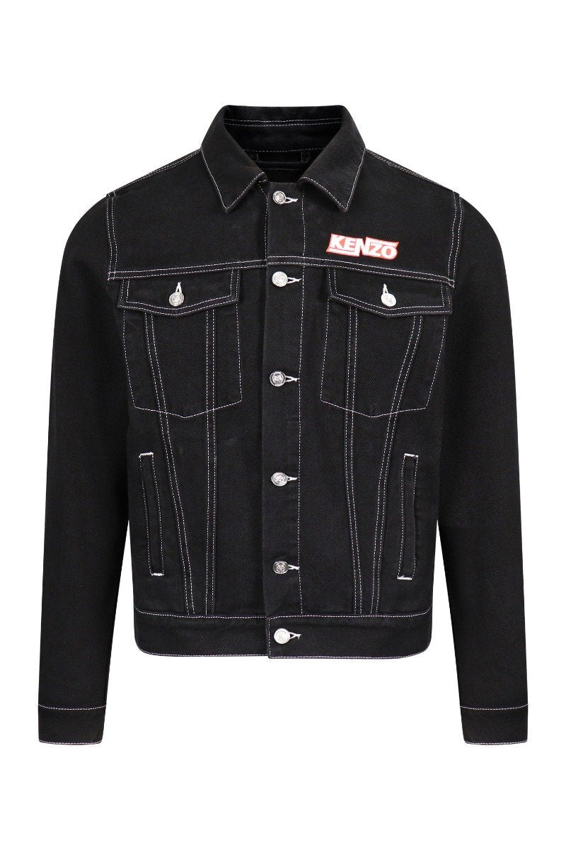 Kenzo Logo Embroidery Jacket Men Fashion Long-Sleeve Cotton Casual Chic Trendy Streetwear Outwear Stylish