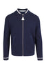Waffle Sport Knit Jacket Kenzo Paris Stand Collar Long Sleeve Casual Cotton Blend