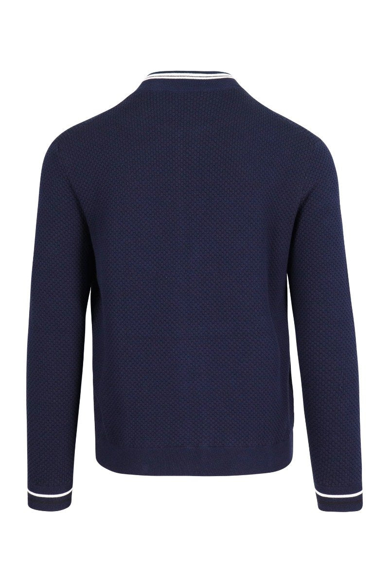 Waffle Sport Knit Jacket Kenzo Paris Stand Collar Long Sleeve Casual Cotton Blend