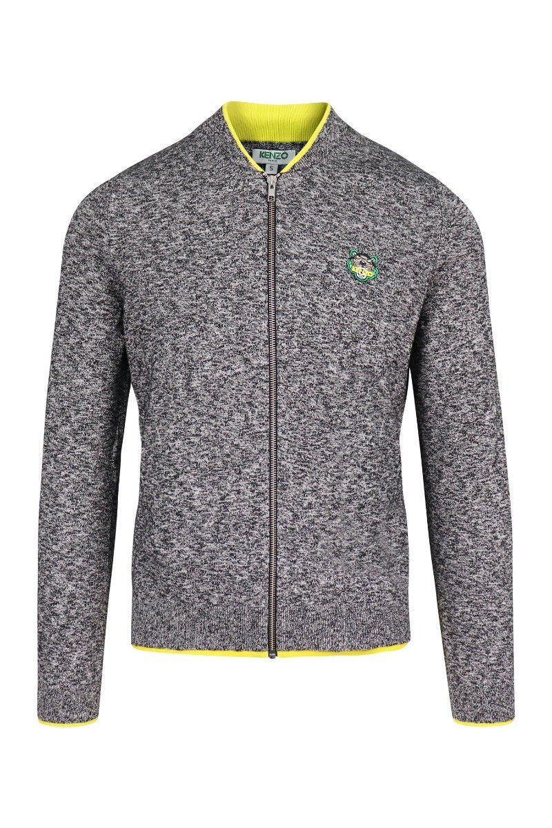 Tiger Crest Cardigan Men Fashion Kenzo Paris Cotton Blend Outwear Casual Long Sleeve