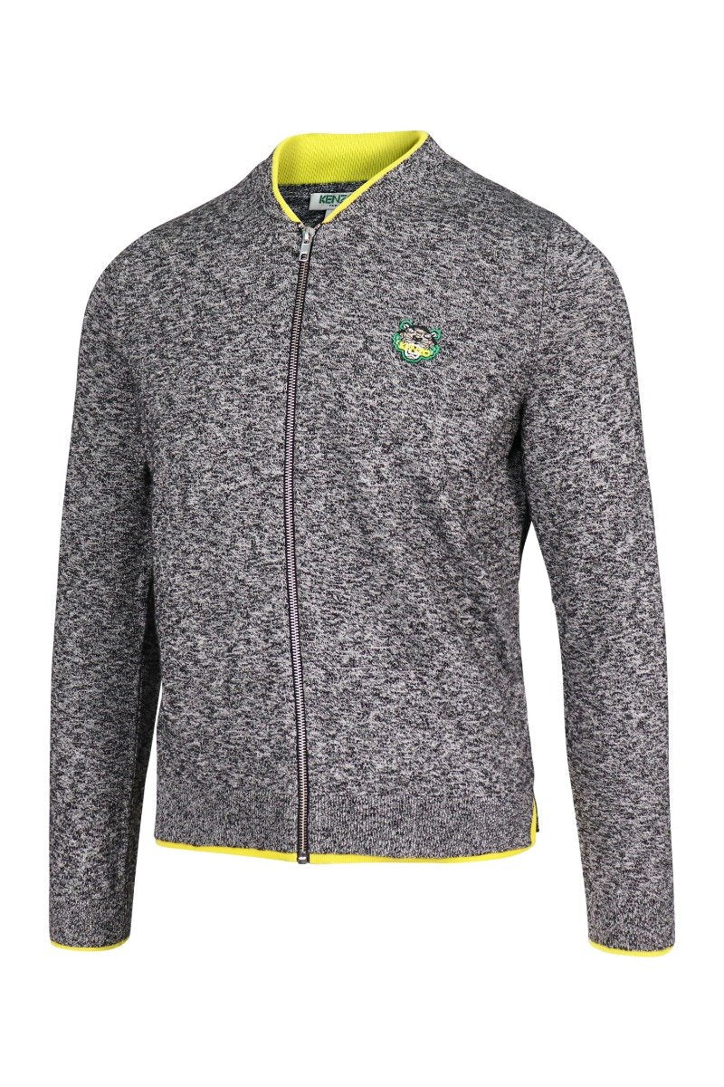 Tiger Crest Cardigan Men Fashion Kenzo Paris Cotton Blend Outwear Casual Long Sleeve