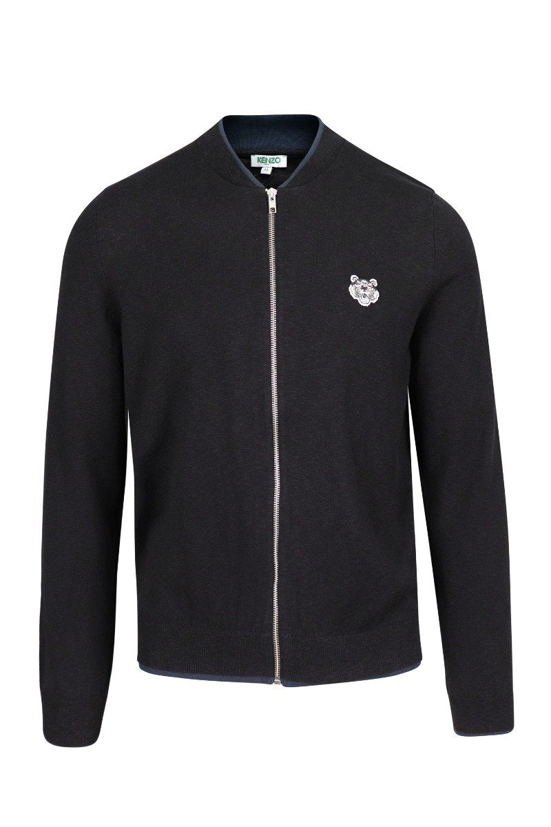 Tiger Zipped Cardigan Kenzo Paris Cotton Blend Zip Casual Fashion Outwear