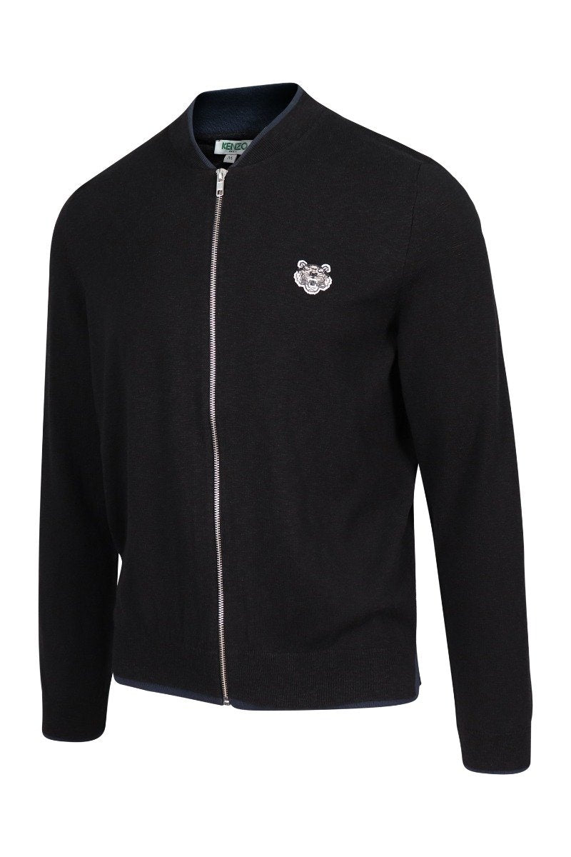 Tiger Zipped Cardigan Kenzo Paris Cotton Blend Zip Casual Fashion Outwear