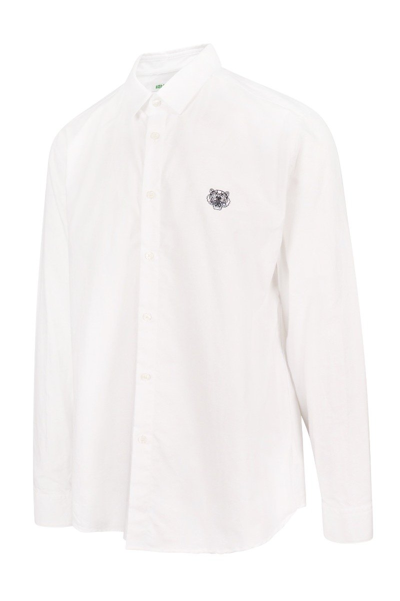 Tiger Shirt Men Fashion Kenzo Paris Cotton Long Sleeve Semi Formal Casual