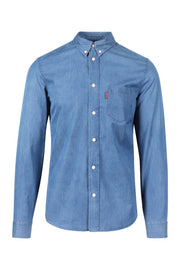 Denim Shirt Collar Kenzo Menswear Casual Formal Fashion Shirt Long Sleeves