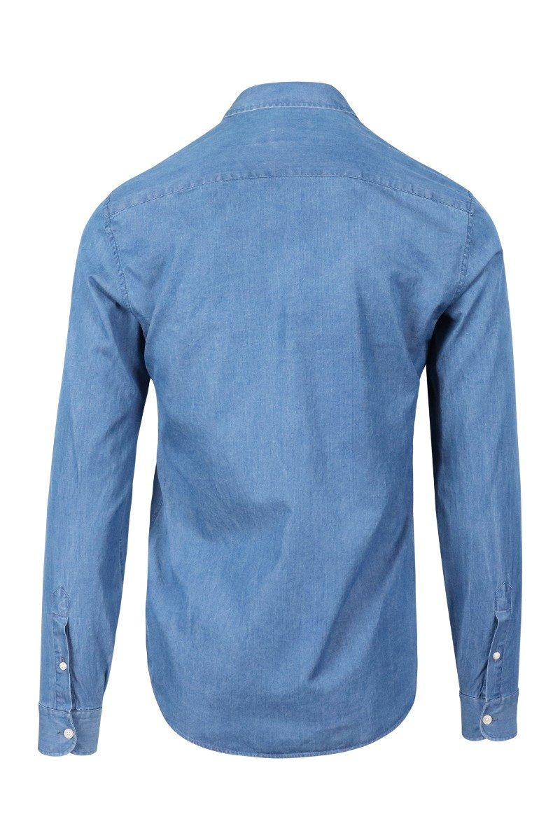 Denim Shirt Kenzo Collar Menswear Casual Formal Fashion Shirt Long Sleeves