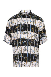 Bamboo Stripes Shirt Fashion Prints Patterns Men Unisex Collar Stripes 