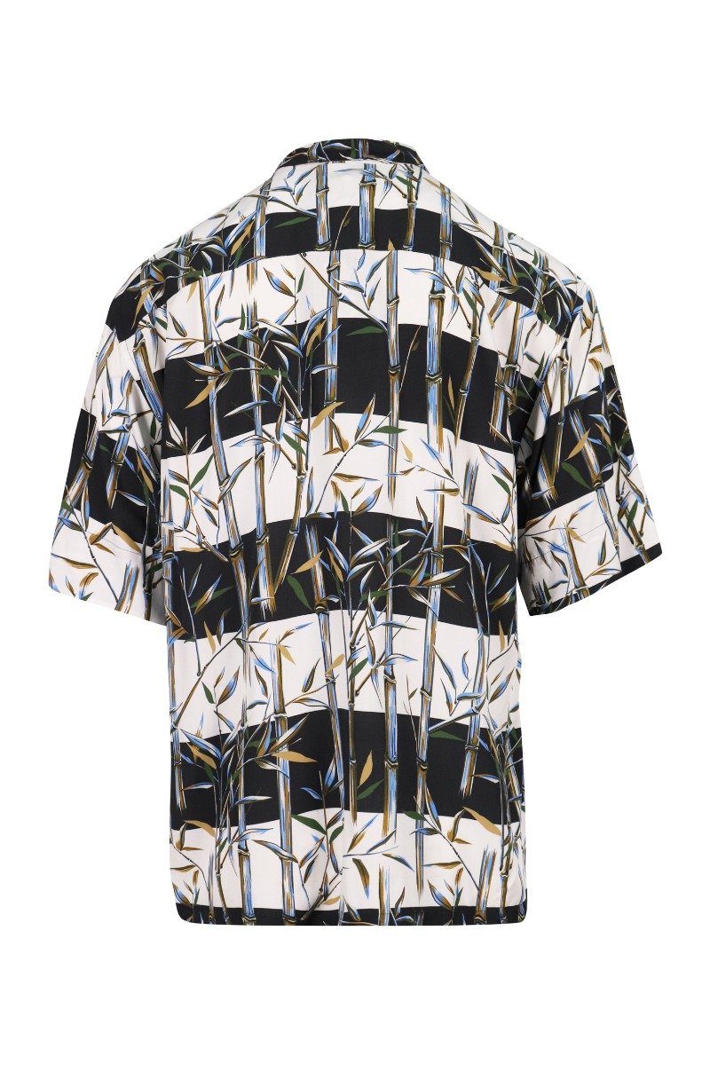 Bamboo Stripes Shirt Fashion Prints Patterns Men Unisex Collar Stripes 