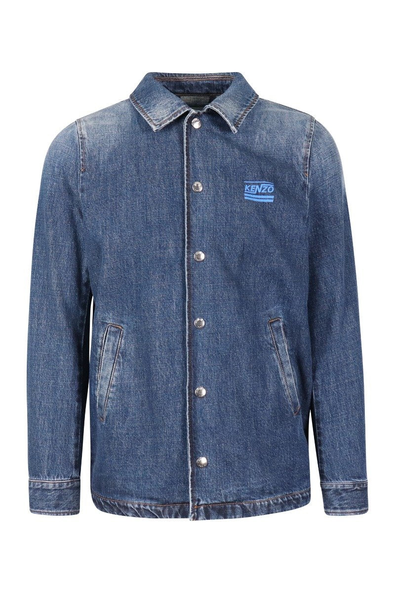 Denim Kenzo Jacket Straight Cut Denim Vintage Fashion Stylish Unisex Men Women Shirt Jacket Outer Kenzo Paris