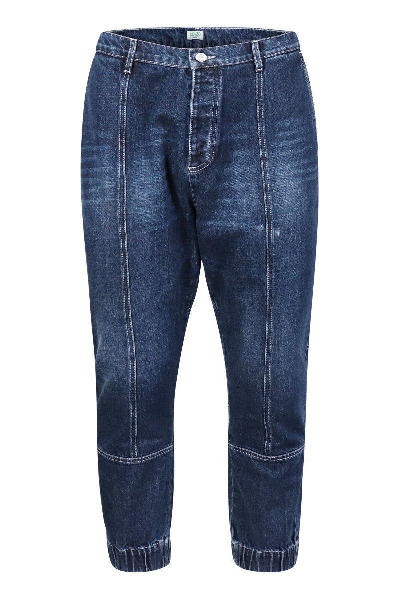 Wash Blue Denim Jean Kenzo Paris Cotton Casual Long Jeans Stylish Fashion