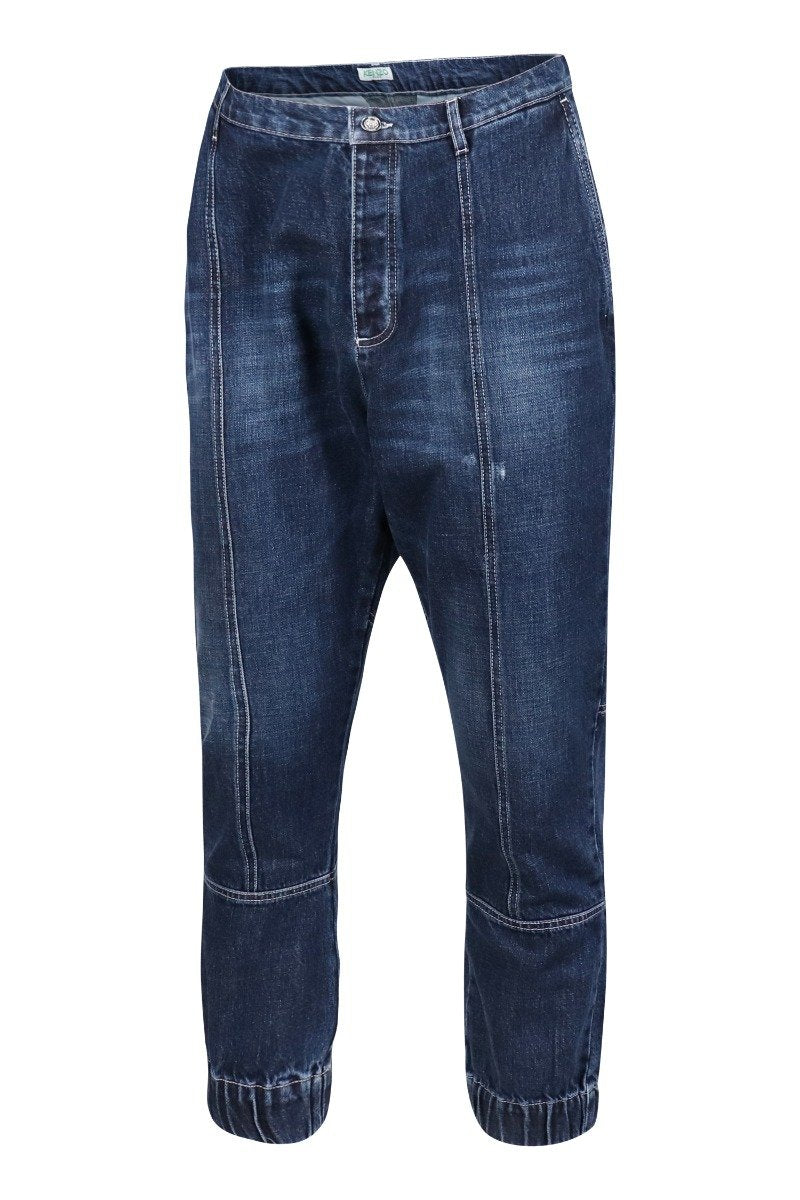 Wash Blue Denim Jean Kenzo Paris Cotton Casual Long Jeans Stylish Fashion