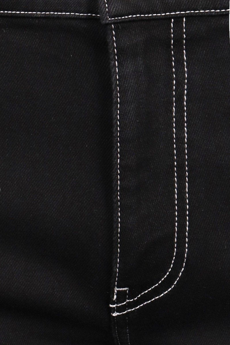 Black Stretch Jean Cotton Basic Casual Long Pants