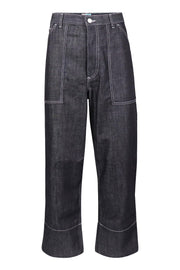 Wide Leg Jeans Kenzo Paris Denim Cotton Stitching Designed Fashion Modern