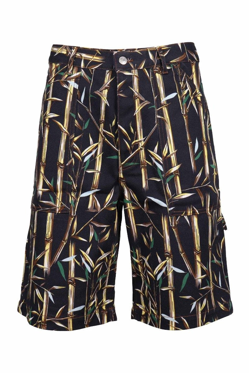 Bamboo Bermuda Short Cotton Fashion Stylish Shorts Black Prints Patterns 