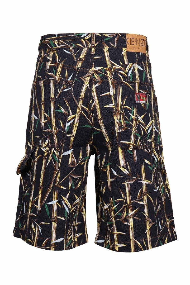 Bamboo Bermuda Short Cotton Fashion Stylish Shorts Black Prints Patterns 