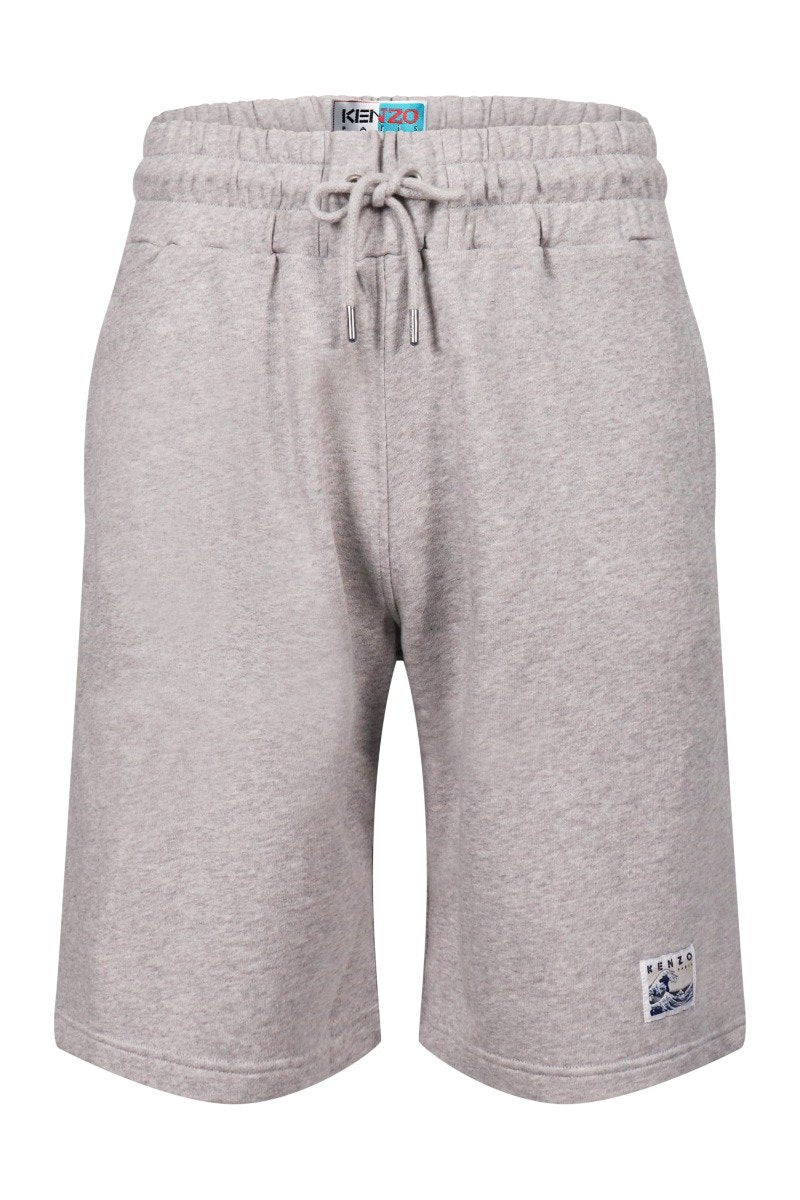 Kanagawa Wave Short Sweatpant Kenzo Cotton Casual Pocket Shorts