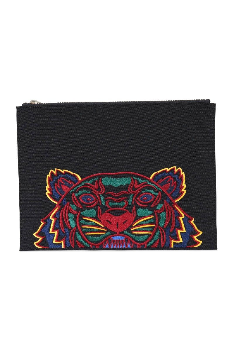 A4 Tiger Clutch Embroidery Designer Fashion Black Unisex Men Women 
