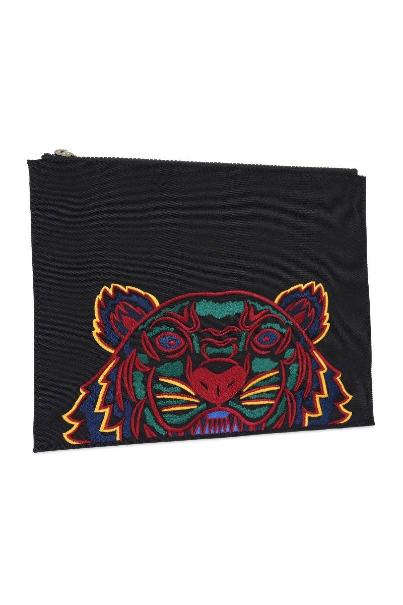 A4 Tiger Clutch Embroidery Designer Fashion Black Unisex Men Women