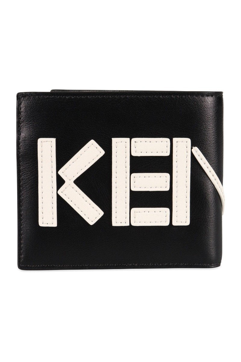 Kenzo Logo Colourblock Wallet Men Fashion Calf-Leather Accessories Classic