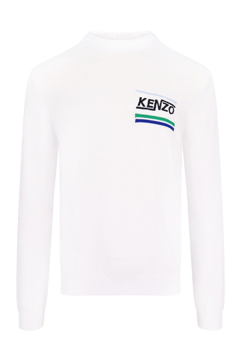 Hyper Kenzo Sweater Knit Basic Sweater Cotton Rounded Neck