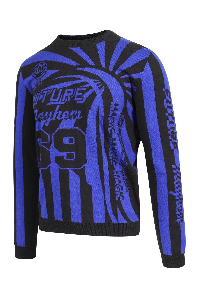 Graphic Psychedelic Jumper Kenzo Paris Cotton Fashion Designer Long Sleeves 