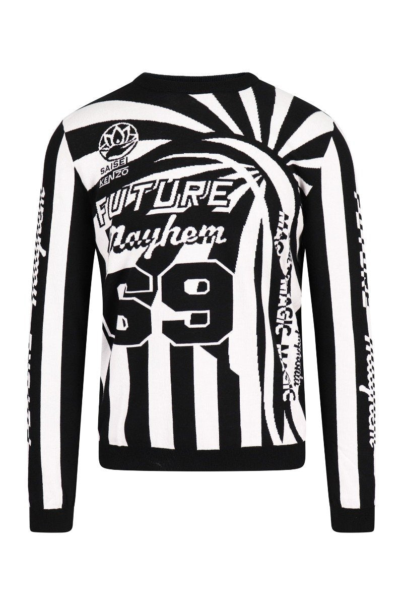 Graphic Psychedelic Sweater Cotton Kenzo Paris Long Sleeves Fashion Designer 