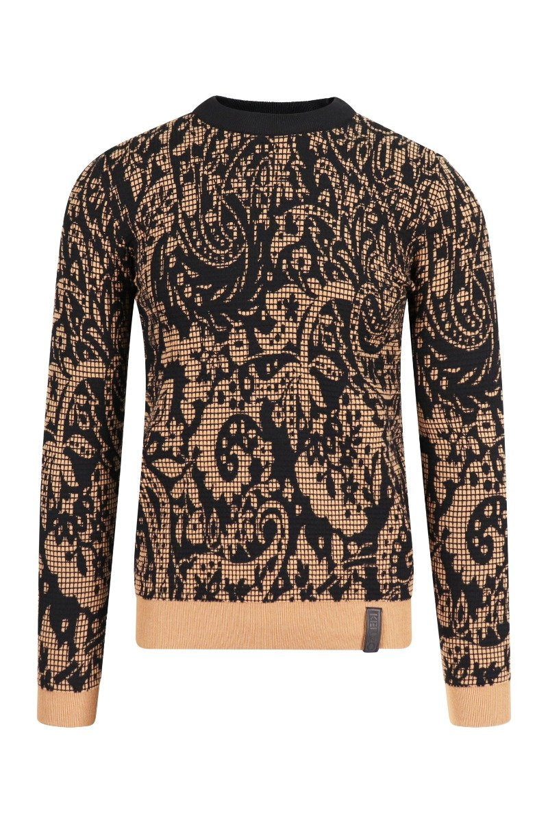 Paisley Jumper Men Fashion Kenzo Paris Cotton-Blend Long-Sleeve Pattern Stylish Designer