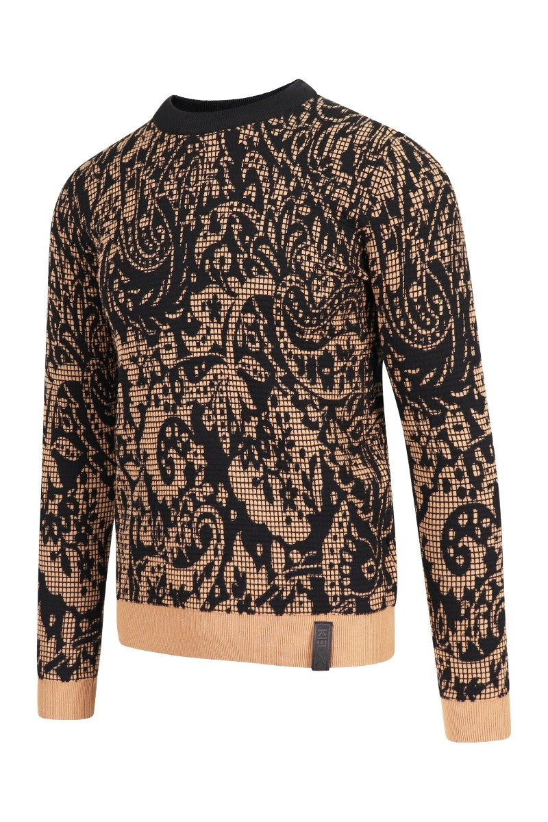 Paisley Jumper Men Fashion Kenzo Paris Cotton-Blend Long-Sleeve Pattern Stylish Designer