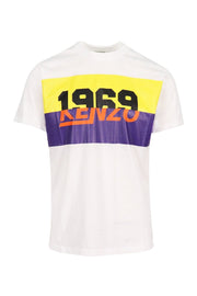 Kenzo Colourblock T-Shirt Kenzo Casual Big Wording Tee