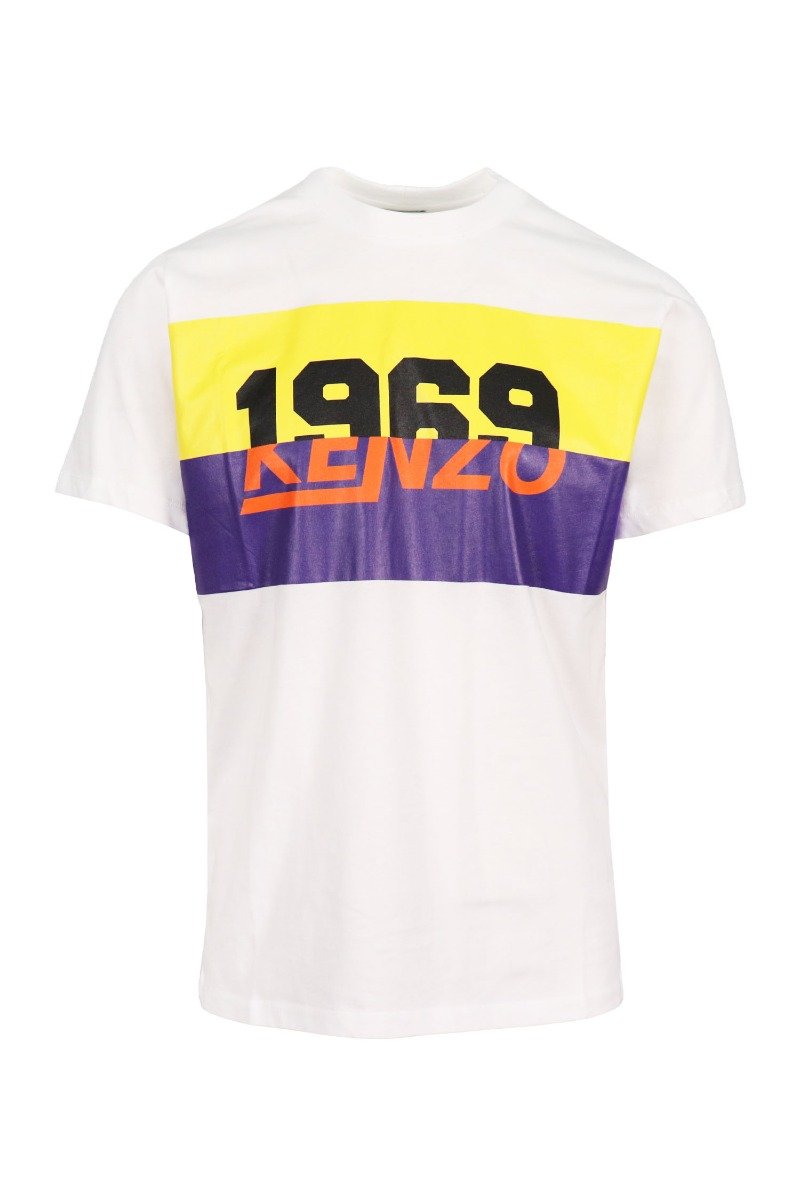 Kenzo Colourblock T-Shirt Kenzo Casual Big Wording Tee