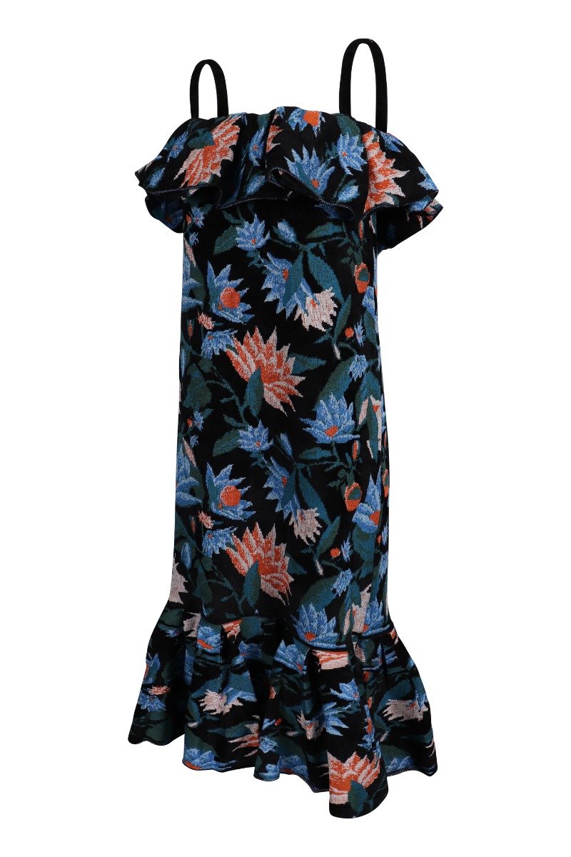 Floral Jacquard Dress Kenzo Paris Fashion Designer Women Party Casual Vacation 
