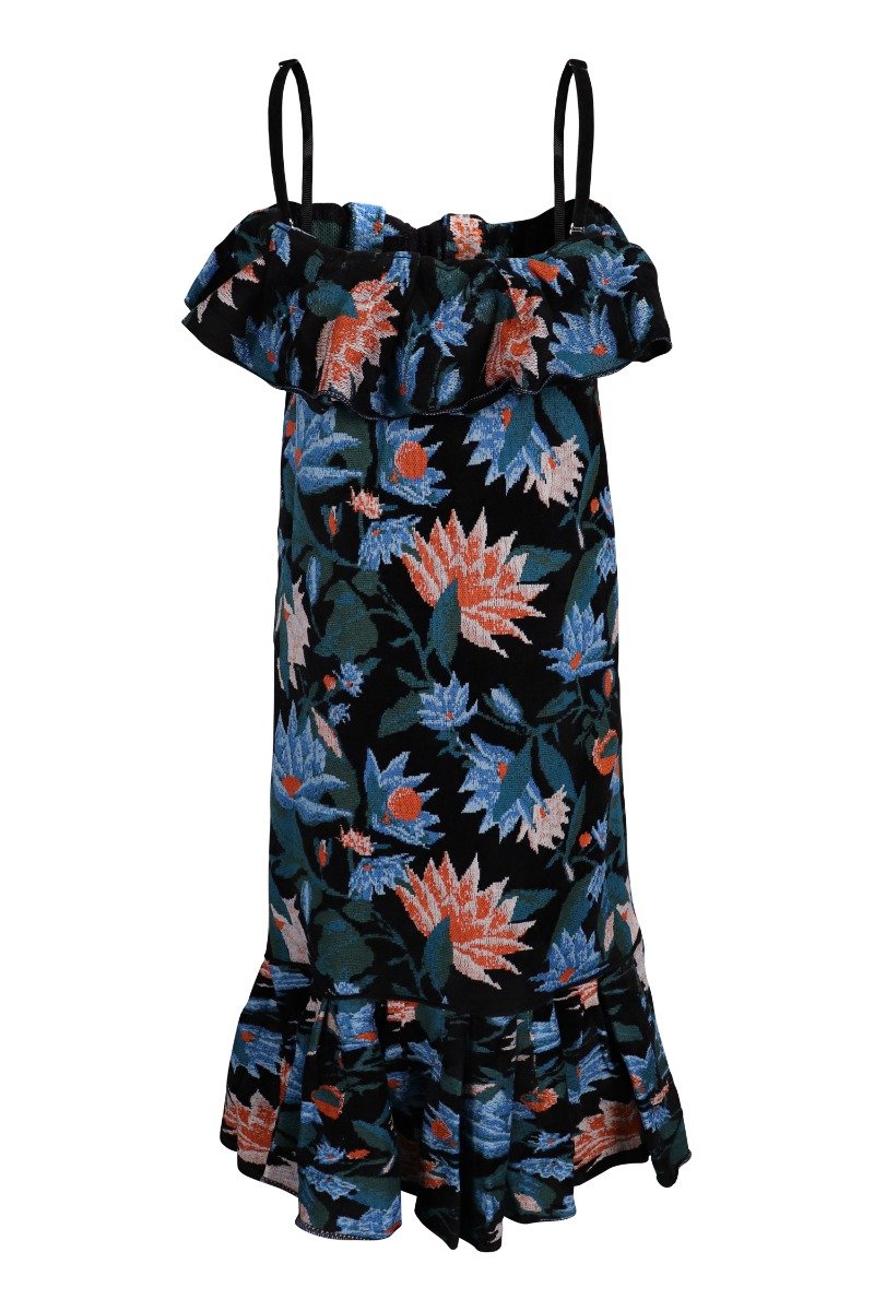 Floral Jacquard Dress Kenzo Paris Fashion Designer Women Party Casual Vacation 
