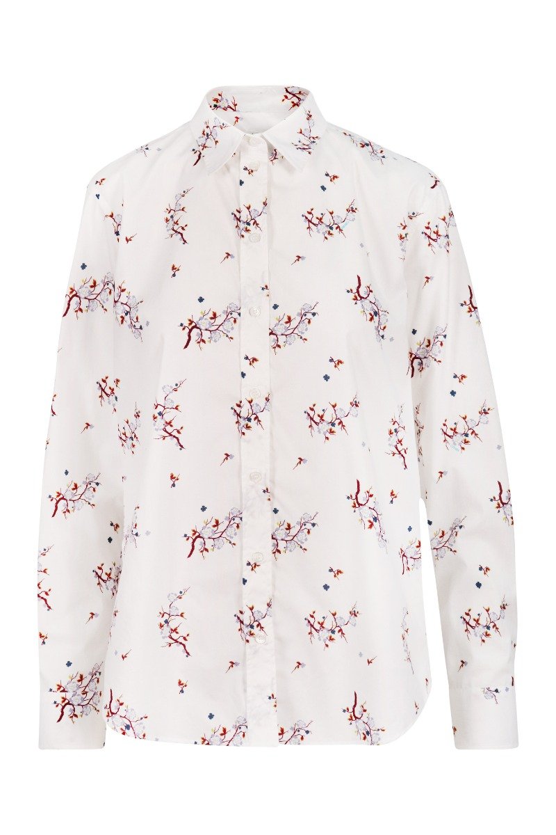 Cheongsam Flower Shirt Cotton Floral Casual Formal Women Collar