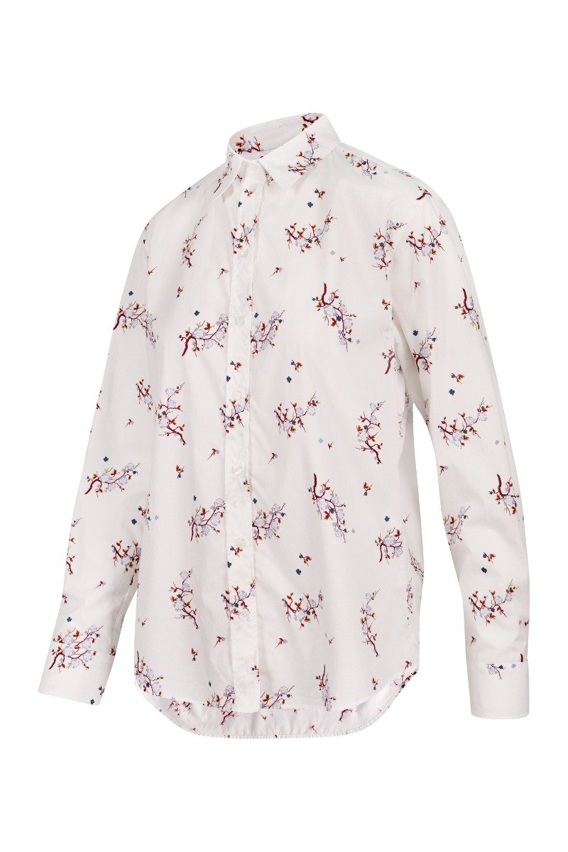 Cheongsam Flower Shirt Cotton Floral Casual Formal Women Collar