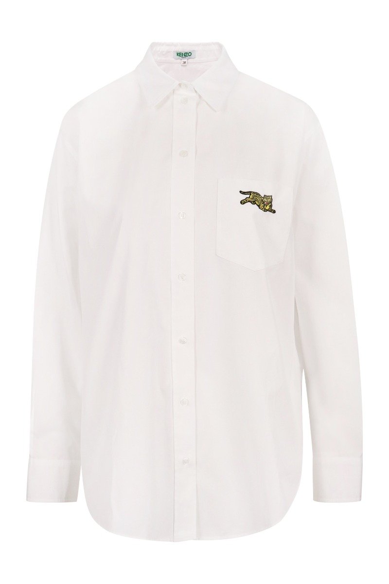 Jumping Tiger Shirt Kenzo Embroidered Long Sleeve Casual