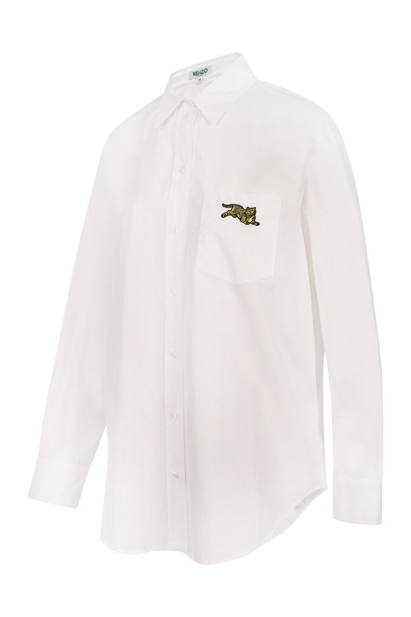Jumping Tiger Shirt Kenzo Embroidered Long Sleeve Casual