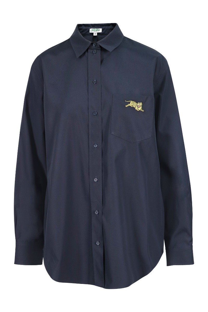 Jumping Tiger Shirt Kenzo Embroidered Long Sleeve Casual