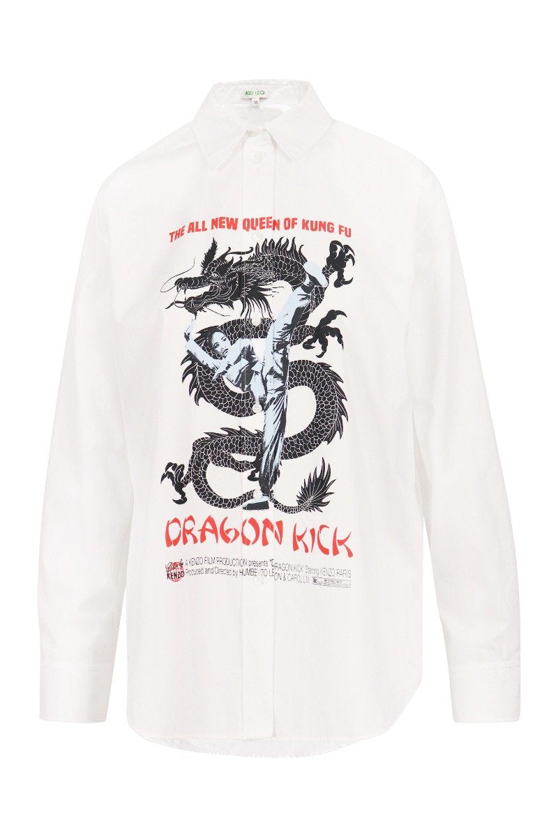 Dragon Kick Shirt Kenzo Paris Cotton Print Pattern