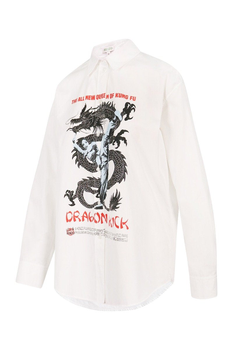 Dragon Kick Shirt Kenzo Paris Cotton Print Pattern