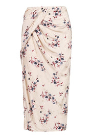 Cheongsam Flower Skirt Floral Print Midi Skirt Women Casual Elegant